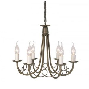 Elstead MN6 BLK/GLD Minster 6 Light Ceiling Chandelier In Black/Gold – Fitting Only