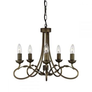 Elstead OV5 BLK/GOLD Olivia 5 Light Chandelier Light In Black/Gold – Fitting Only