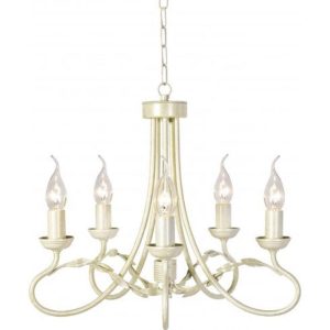 Elstead OV5 IVORY/GOLD Olivia 5 Light Chandelier Light In Ivory/Gold – Fitting Only
