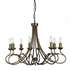 Elstead OV8 BLK/GOLD Olivia 8 Light Chandelier Light In Black/Gold - Fitting Only
