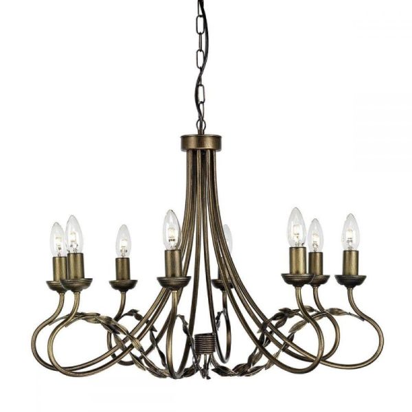 Elstead OV8 BLK/GOLD Olivia 8 Light Chandelier Light In Black/Gold - Fitting Only