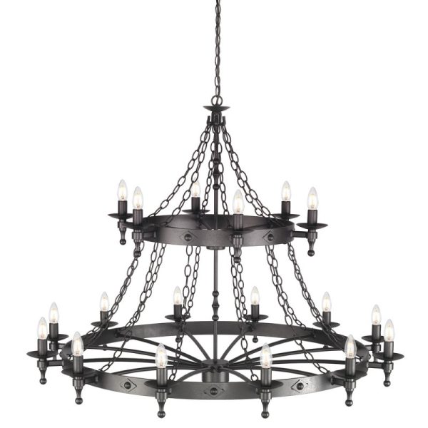 Elstead WR18-GRAPHITE Warwick 18 Light Ceiling Chandelier In Graphite