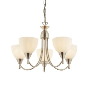 Endon 1805-5SC 5 Light Chandelier In Satin Chrome