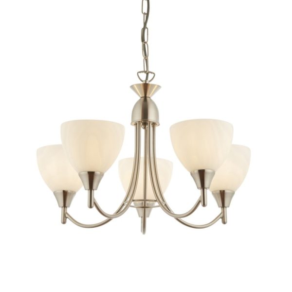 Endon 1805-5SC 5 Light Chandelier In Satin Chrome