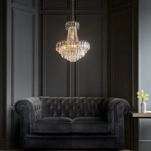 Endon 96826-CH Amadis 6 Light Chrome Finish & Glass Chandelier