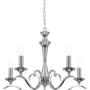 Endon KORA-5CH Traditional 5 Light Chandelier With Chrome Finish