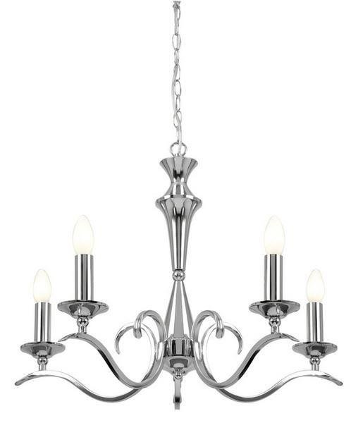Endon KORA-5CH Traditional 5 Light Chandelier With Chrome Finish