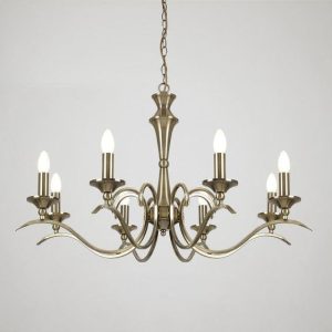 Endon KORA-8AB 8 Light Chandelier With Antique Brass Finish