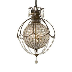 FE-BELLINI3 Bellini 3 Light Bronze & Crystal Chandelier