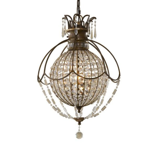 FE-BELLINI3 Bellini 3 Light Bronze & Crystal Chandelier