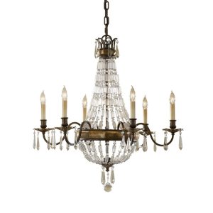 FE-BELLINI6 Bellini 6 Light Bronze & Crystal Chandelier