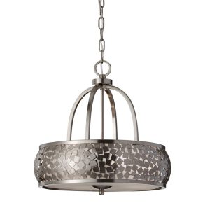 FE-ZARA4 Zara 4 Light Brushed Steel Ceiling Chandelier