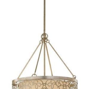 FE/ARABESQUE4 4 Light Silver Leaf Adjustable Chandelier