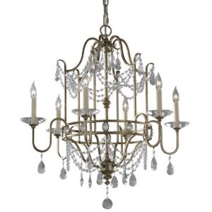 FE/GIANNA6 Gianna 6 Light Gilded Silver & Crystal Chandelier
