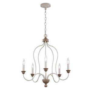 FE/HARTSVILLE5 Hartsville 5 Light Chandelier Ceiling Light In Chalk Washed/Beachwood