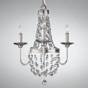 FE/MALIA3 Malia 3 Light Mini Chandelier in Polished Nickel