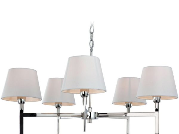 Firstlight 8219PST Transition 5 Light Chandelier With Cream Shades