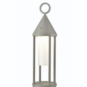 Flow Dimmable LED Outdoor Lantern Table Lamp In Silver Finish OUT6641