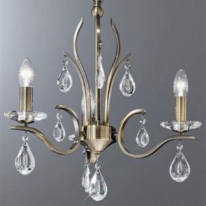 Franklite FL2299/3 Willow 3 Light Bronze and Crystal Chandelier