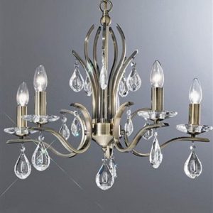 Franklite FL2299/5 Willow 5 Light Bronze and Crystal Chandelier