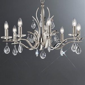 Franklite FL2299/8 Willow 8 Light Bronze and Crystal Chandelier