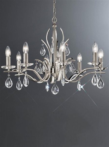 Franklite FL2299/8 Willow 8 Light Bronze and Crystal Chandelier