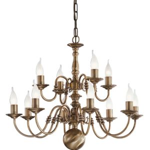 Franklite Halle 12 Light Flemish Ceiling Chandelier In Bronze Brass Finish PE79312