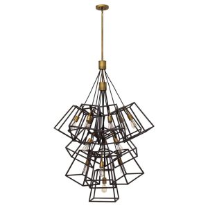 HK-FULTON-13P Fulton 13 Light Large Foyer Chandelier Light In Bronze