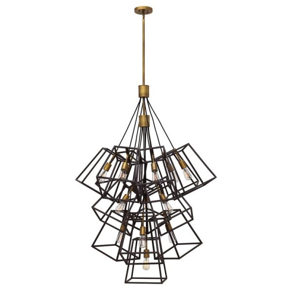 HK-FULTON-13P Fulton 13 Light Large Foyer Chandelier Light In Bronze