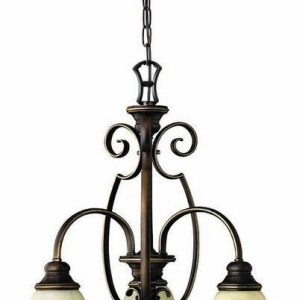 HK/CELLO3 3 Light Antique Bronze Simple Ceiling Chandelier