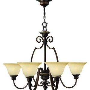 HK/CELLO6 6 Light Antique Bronze Simple Ceiling Chandelier
