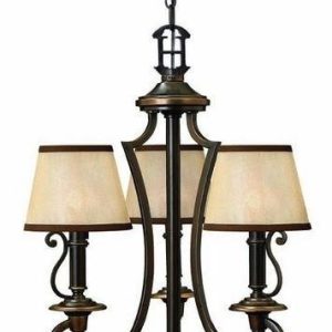 HK/PLYMOUTH3 3 Light Vintage Chandelier in Olde Bronze