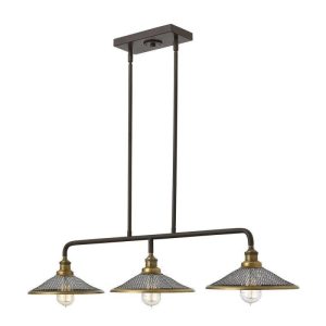 HK/RIGBY/ISLE KZ Rigby 3 Light Ceiling Isle Chandelier Light In Buckeye Bronze
