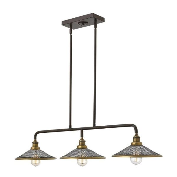 HK/RIGBY/ISLE KZ Rigby 3 Light Ceiling Isle Chandelier Light In Buckeye Bronze