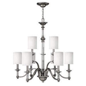 HK/SUSSEX9 Sussex 9 Light Brushed Nickel Chandelier