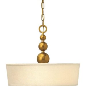 HK/ZELDA/P/B VS Vintage Brass Zelda Pendant Chandelier with Shade