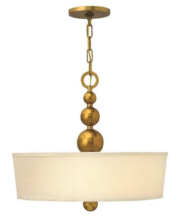 HK/ZELDA/P/B VS Vintage Brass Zelda Pendant Chandelier with Shade