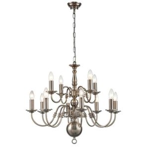 Holandesa 12 Way Flemish Ceiling Light In Pewter Finish
