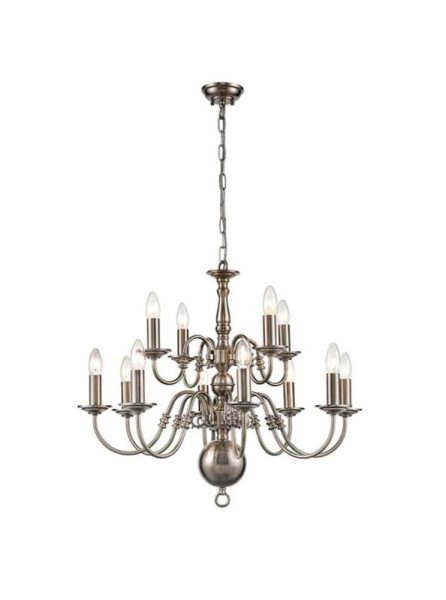 Holandesa 12 Way Flemish Ceiling Light In Pewter Finish