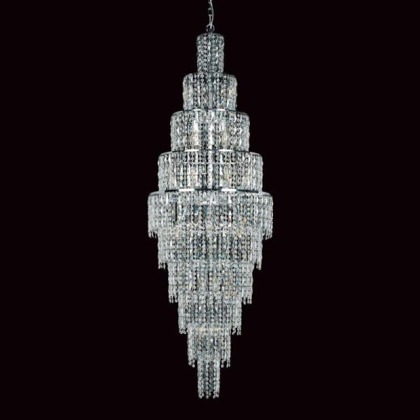Impex CF03220/24/CH Glass Icicle 24 Lt Crystal Chandelier