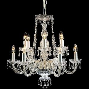 Impex CP00071/12 CHROME Crystal Preciosa 12 Lt Crystal Chandelier