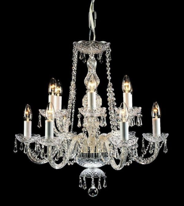 Impex CP00071/12 CHROME Crystal Preciosa 12 Lt Crystal Chandelier