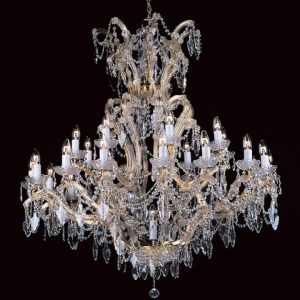 Impex CP04424/24+1 Crystal Preciosa 25 Lt Crystal & Gold Chandelier