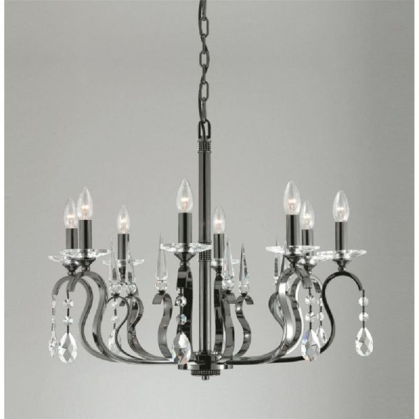 Impex CPA11814/8CH Crystal & Chrome Contemporary Chandelier