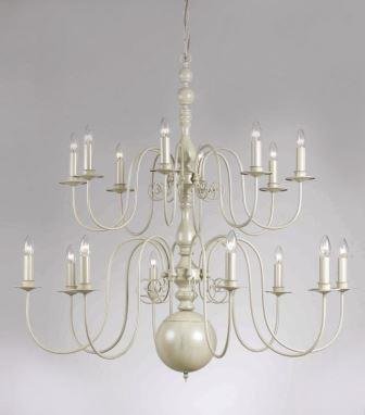 Impex PG05579/12/CRM Bologna 12 Light Cream Chandelier - product_finish:Grey Finish Frame