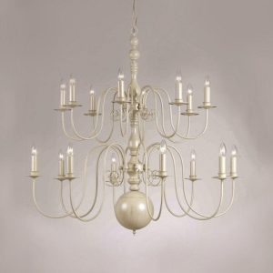 Impex PG05579/16/CRM Bologna 16 Light Cream Chandelier - product_finish:Cream Finish Frame
