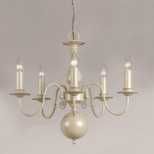 Impex PG05579/5 Bologna 5 Light Chandelier – product_finish:Cream Finish Frame