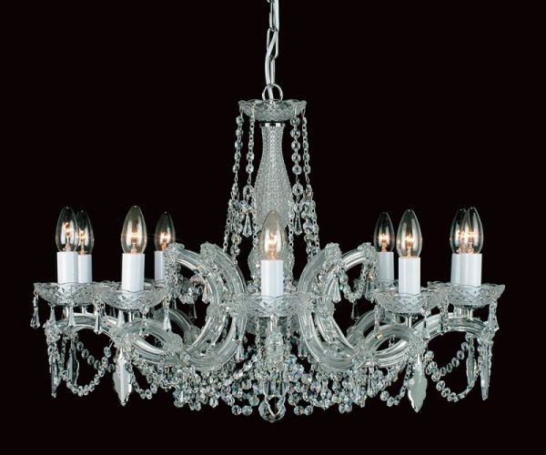 Impex Preciosa 10 Light Marie Therese Crystal Chandelier - product_finish:Chrome Finish Frame