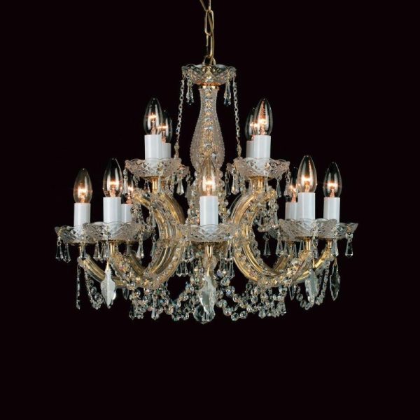 Impex Preciosa 12 Light Marie Therese Crystal Chandelier - product_finish:Chrome Finish Frame