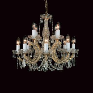 Impex Preciosa 12 Light Marie Therese Crystal Chandelier - product_finish:Gold Finish Frame